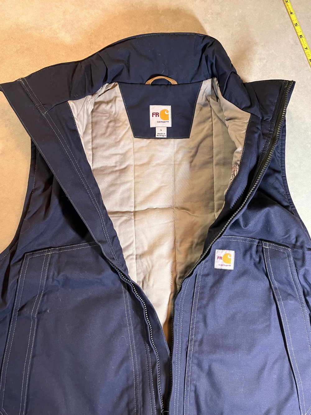 Carhartt Fire-Resistant Quick Duck Insulated Vest Men's, Like New. LARGE - Picture 6 of 13